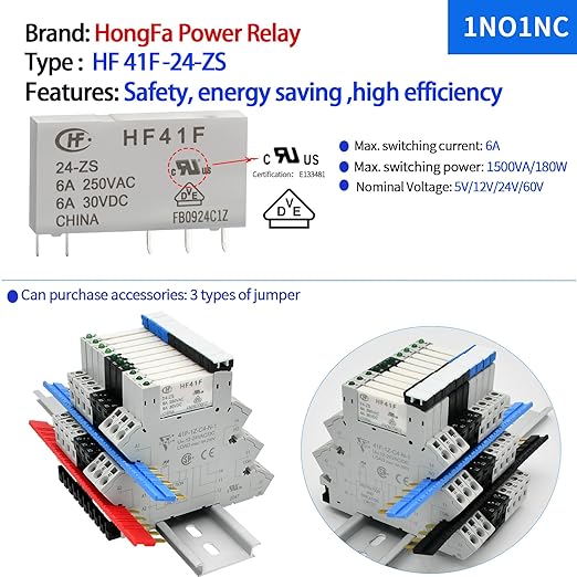 3 Pcs Miniature 5 Volt DC Relay HF41F/5-ZS 5 Pin 1NO 1NC 6A SPDT - Image 6
