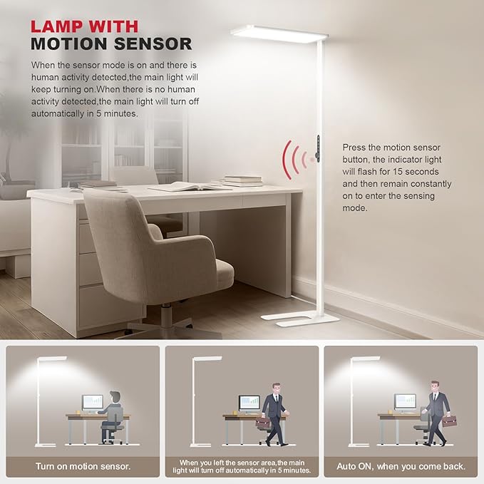 JINIU 79” Eye-Care LED Floor Lamp, Bridgelux Thrive™ Full-Spectrum Standing Lamp - Image 5