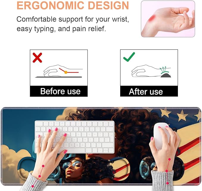 Ergonomic Keyboard Wrist Rest & Mouse Pad Wrist Rest Set, Large XXL Gaming Desk - Image 5