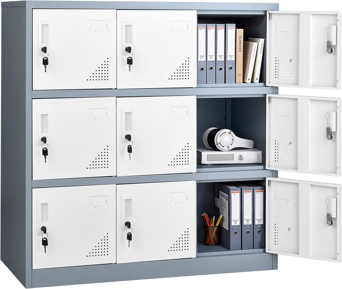 vevor 9 doors metal locker for employees, steel, main product view