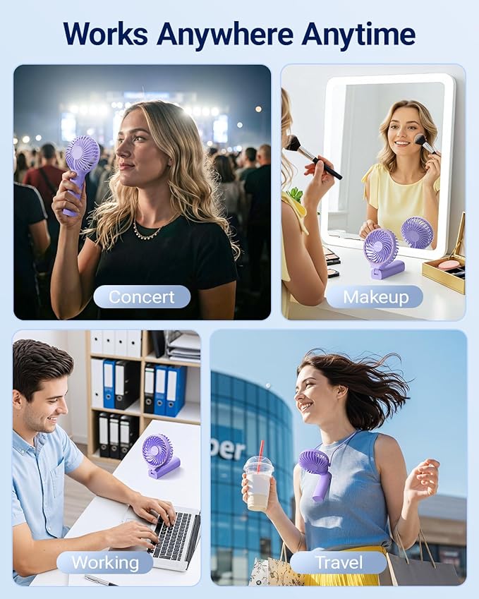 SWEETFULL Handheld Fan, Portable Fan, 5000mAh Rechargeable Battery, 6 Speed Wind - Image 6