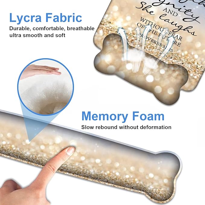 Wrist Rest Support Ergonomic Gel Mouse Pad & Memory Foam Keyboard Set, Non-Slip - Image 6