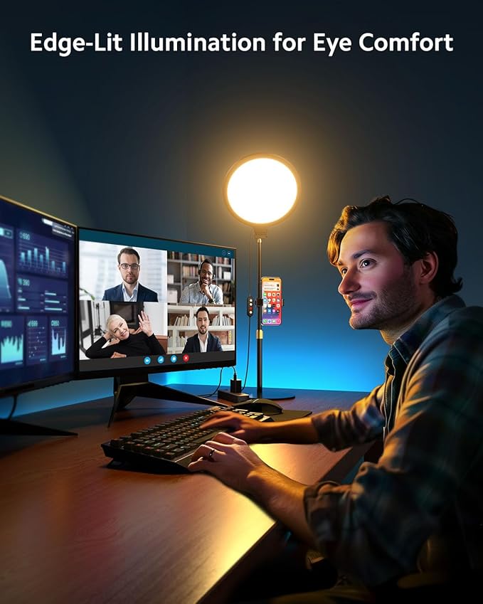Ring Light with Stand for Zoom Meetings, 360° Rotate 10.5" Zoom Lighting for - Image 2