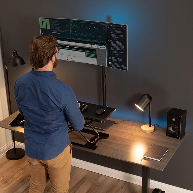VIVO Extra Tall Single Monitor Desk Mount, 39 inch Pole VESA Stand - Image 2