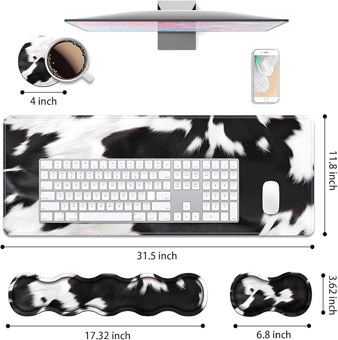 4 in 1 Ergonomic Keyboard Wrist Rest & Mouse Pad Wrist Rest Set, Large XXL - Image 2