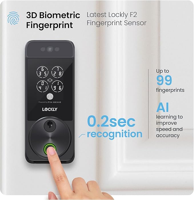 Lockly Visage Zeno Series Smart Lock, Facial Recognition & Fingerprint Keyless - Image 5