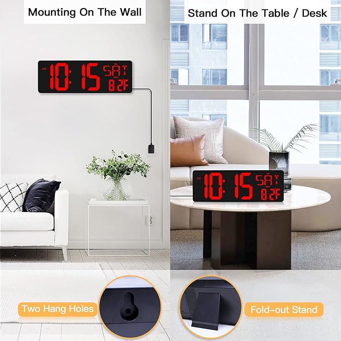 XREXS Large Digital Wall Clock - Image 6