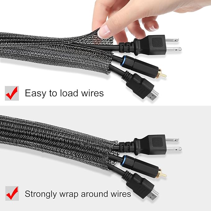 Moxita 10ft x 1 inch Cable Sleeve Split Wire Loom Tubing - Image 2