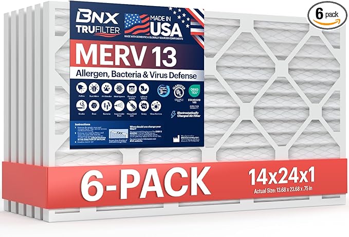 BNX TruFilter 14x24x1 Air Filter MERV 13 by BNX