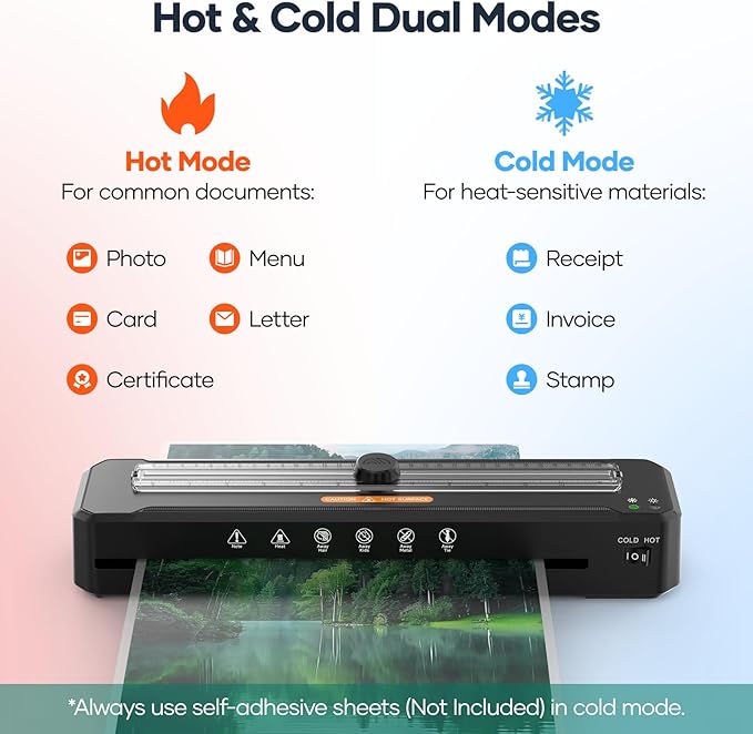 Laminator Machine 13-Inch, A3 Laminator Thermal with10 Laminating Sheets - Image 3