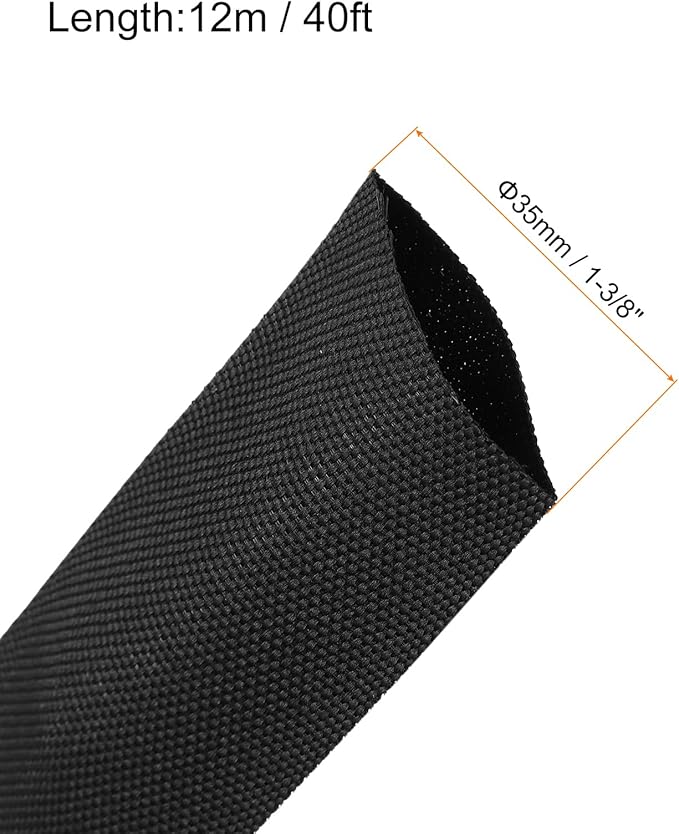 MECCANIXITY Braided Cable Sleeves Heat Shrinkable Fabric Sleeving, 1 3/8" 40ft - Image 2