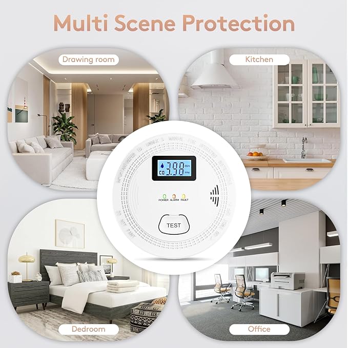 6 Packs, 2 in 1, Smoke Carbon Monoxide Detector, Carbon Monoxide - Image 7