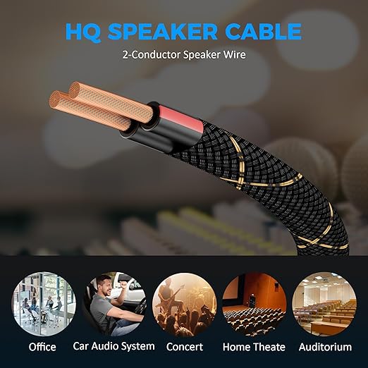 16/2 Speaker Wire 100 Feet, 16AWG Gauge Speaker Cable, Direct Burial, Durable - Image 3