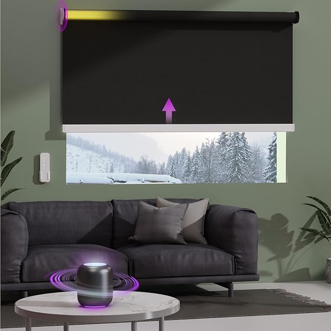 Astomi Motorized Roller Shades for Windows, Smart Blinds, Voice Control by Astomi