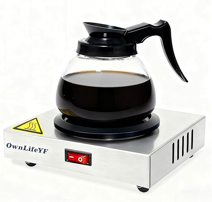 Commercial Coffee Warmer, 60W 176℉ Single Burner Decanter Warmer Plate by OwnLifeYFPetSupplies