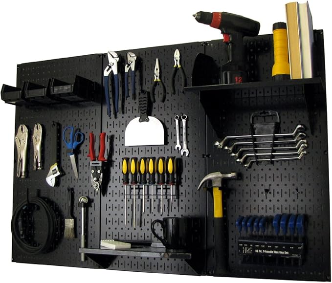Wall Control Pegboard Organizer 4 ft. Metal Pegboard Standard Tool Storage Kit by Wall+Control