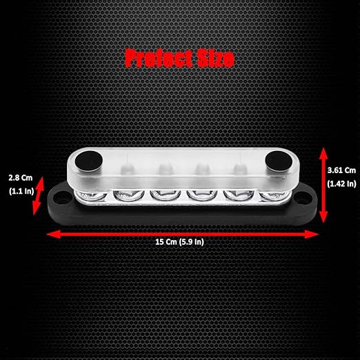 6 x M8 Studs Power Distribution Block Bus Bar 12V, Ampper 5.9" HD 200A Marine - Image 5