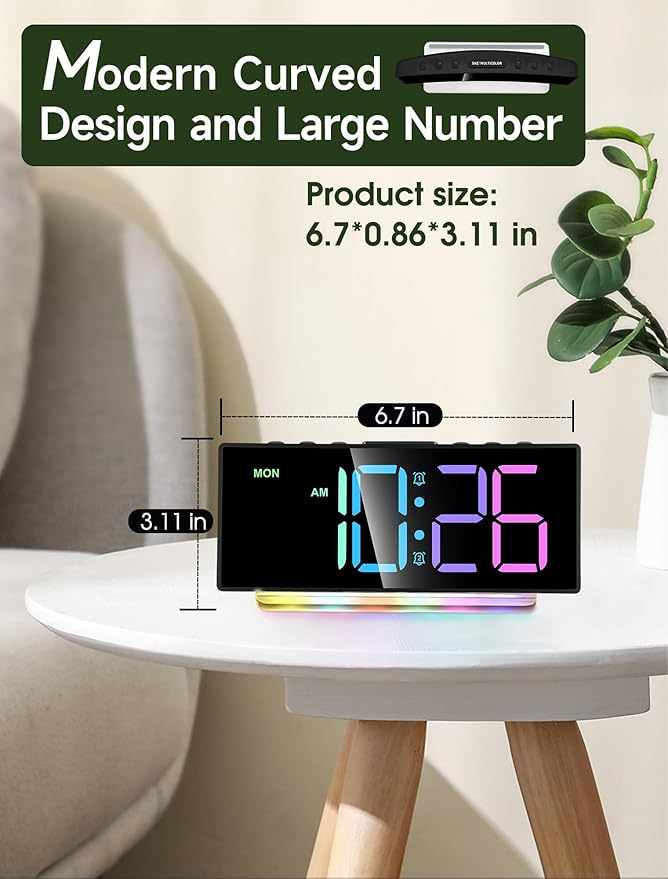 Cadmos Extra Loud Alarm Clock for Heavy Sleepers Adults, Rainbow Clock for - Image 2