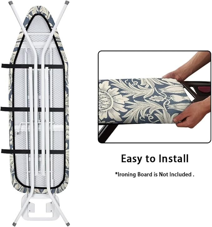 ZCFYGDX William Morris Art Floral Ironing Board Cover Decor, Resist Scorching & - Image 4