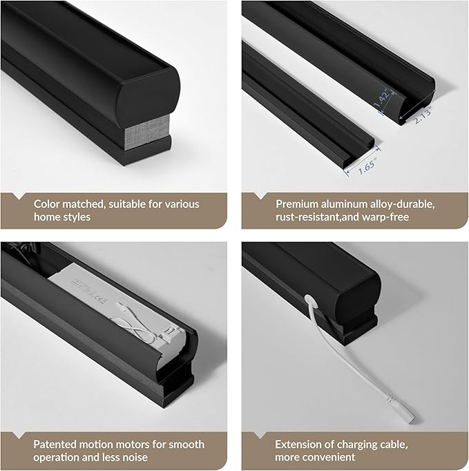 Boolegon Motorized Blinds with Remote, 100% Blackout Smart Blinds, Automatic - Image 4