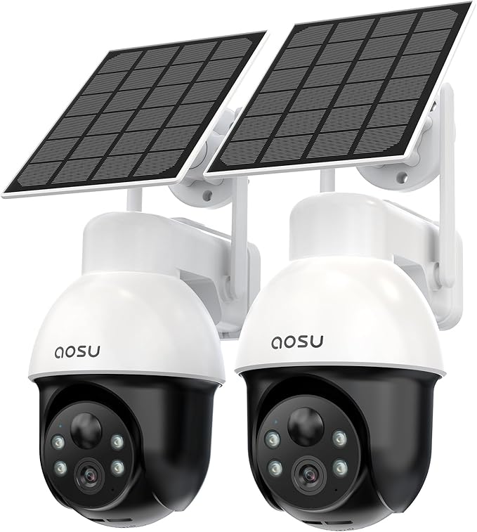 AOSU 3K/5MP Solar Security Cameras System Wireless Outdoor, Battery Powered by AOSUSecurityOffical