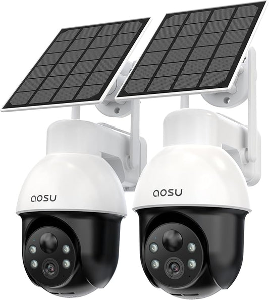 AOSU 3K/5MP Solar Security Cameras System Wireless Outdoor, Battery Powered by AOSUSecurityOffical
