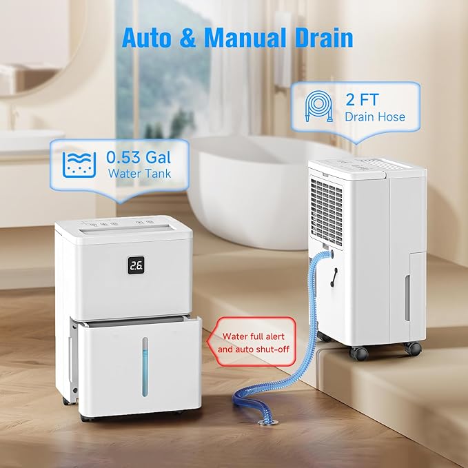 25 Pint Dehumidifier for Basement, Quiet Dehumidifier - Image 7
