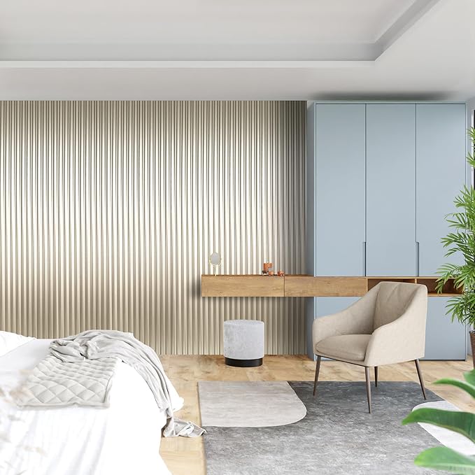 Art3dwallpanels Slat Wall Paneling, 8 Pack Wavy Grain Panel Wall Slats - Image 6