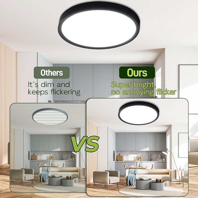 hykolity 9 Inch Selectable CCT LED Round Flat Panel Light, 18W 1800LM - Image 4