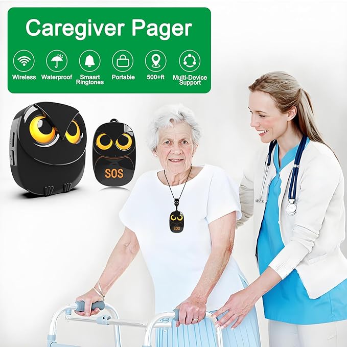 HTZSAFE Caregiver Pager Wireless Call Button 500+ Feet, SOS Alert Nurse Calling - Image 7