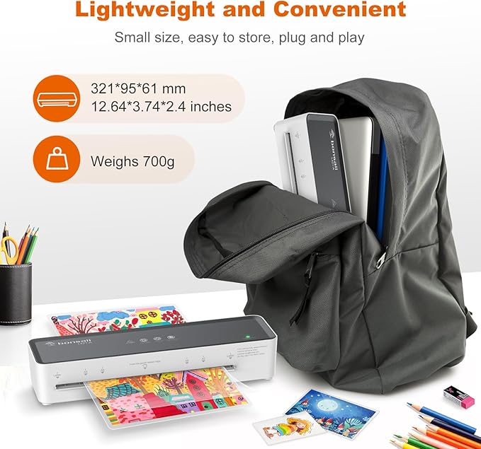 Bonsaii Laminator Machine with 5 Laminating Sheets, 9 Inch Thermal Laminating - Image 2