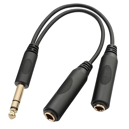 TISINO 6.35mm Jack Splitter Cable, Headphone Splitter Cable, Stereo Male to by Tisino