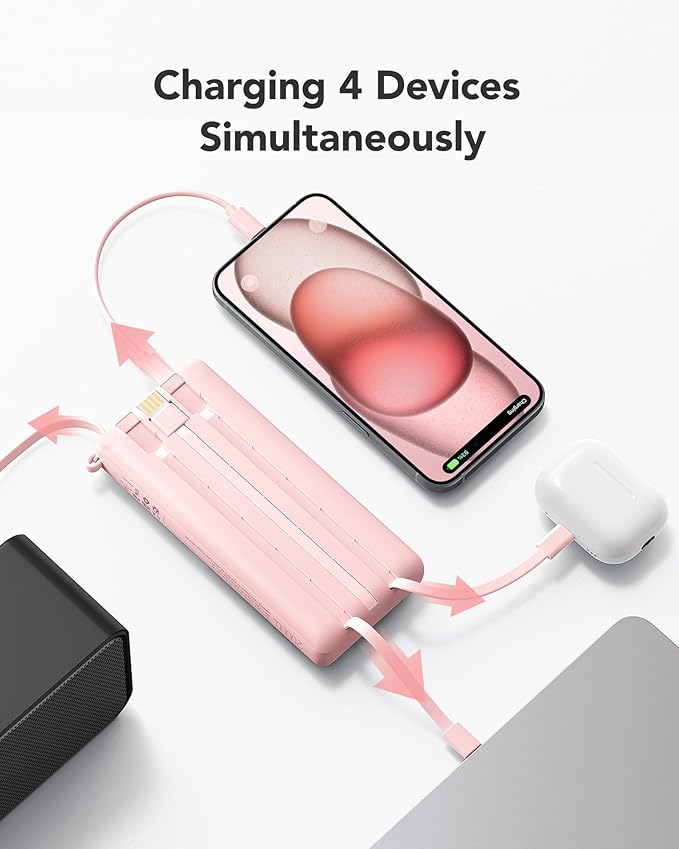 VRURC Portable Charger, 20000mAh Power Bank Fast Charging, Built-in Micro & USB - Image 9