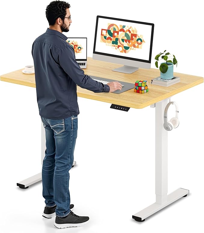 SANODESK Electric Standing Desk 48 x 30 Inches Whole-Piece Desktop Height by sanodesk