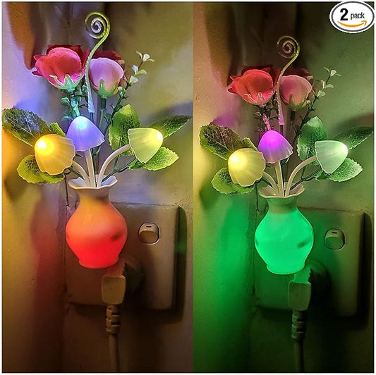 2Pack Plug in LED Night Light w/Auto Dusk to Dawn Sensor, AUSAYE 0.5W Energy by AUSAYE