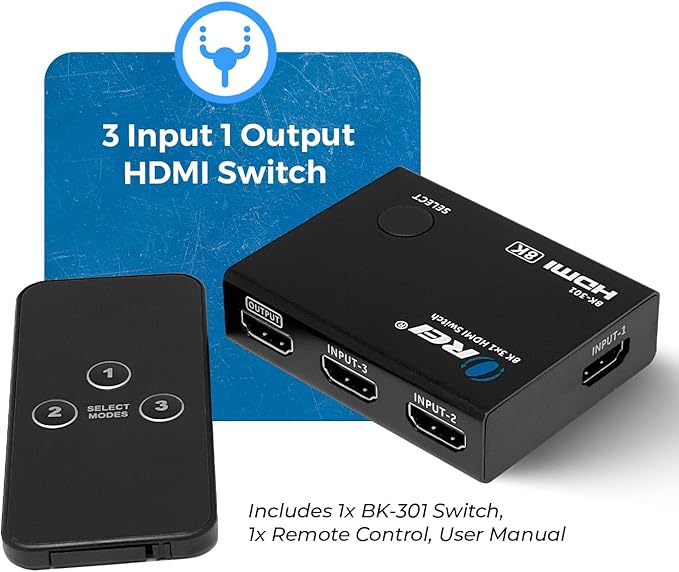 OREI HDMI Switcher with 4K@120Hz 4:4:4 / 8K@60Hz 4:2:0 - Image 2