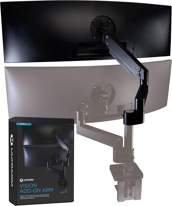 ULTRARM Heavy Duty Extension Arm Dual 49" Vertical Stacked Monitor Mount Height by ULTRARM