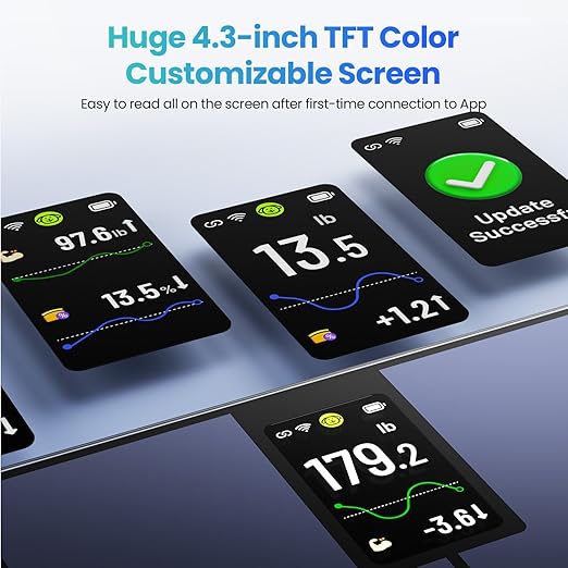 YINOLIFE Smart Scale for Body Weight, 4.3" Color Display Digital Weight Scale - Image 2
