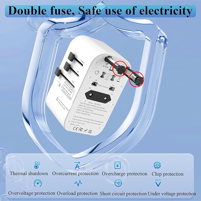 220V to 110V Converter for European Travel, Step Down Voltage Converter US to - Image 5