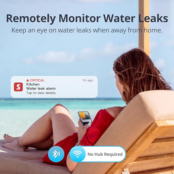 SwitchBot WiFi Water Sensor, Smart Water Leak Detector, 100dB Adjustable Alerts - Image 3
