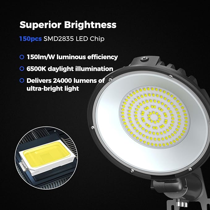 AIKVSXER LED Barn Lights 160W 24000LM Yard Area Light Dusk to Dawn Outdoor - Image 4