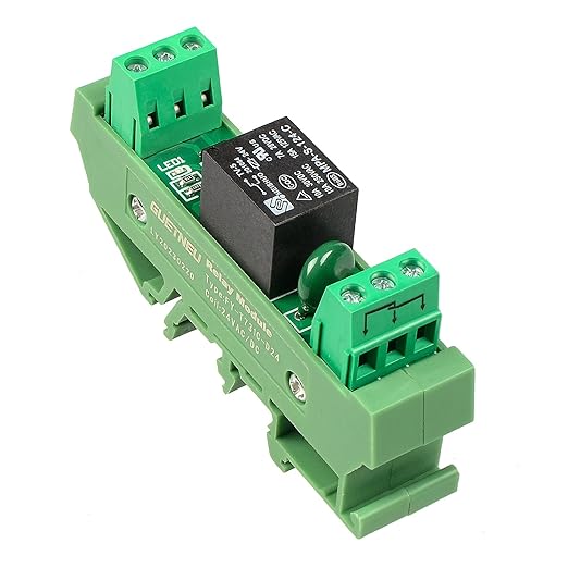 GUETNEU Relay Board, Relay Module 1 Channel 1 SPDT DIN Rail Mount 24V DC/AC by GUETNEU