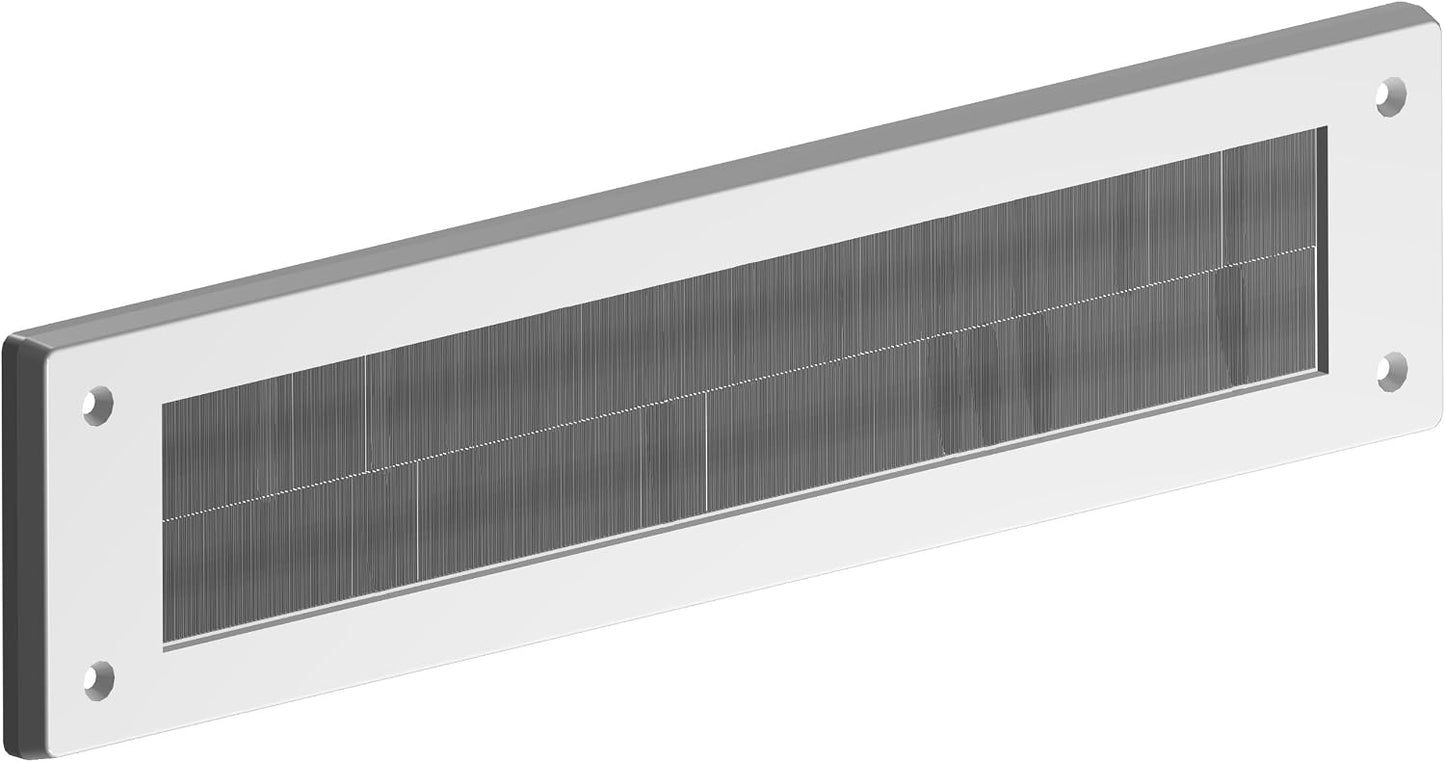 STORMGUARD 06SR0150000W Internal PVC Letter Box Brush Cover-White, Aluminium, External dimentions 335mm x 75mm Aperture 279mm x45mm