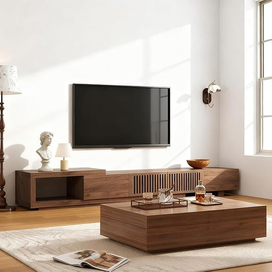 gaoyangjiaju Mid-Century Modern Expandable Coffee Table & TV Stand Set by Gaoyangjiaju