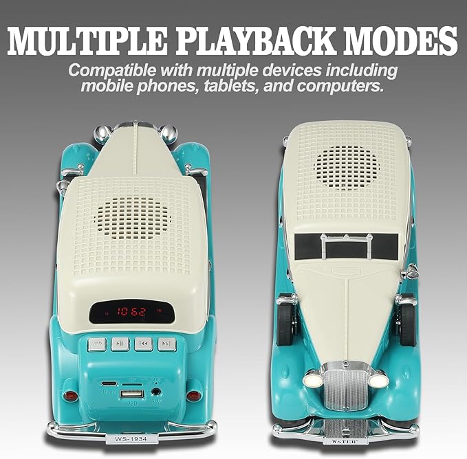 WSTER Vintage Car Bluetooth Speaker, Retro Classic Model - Image 9