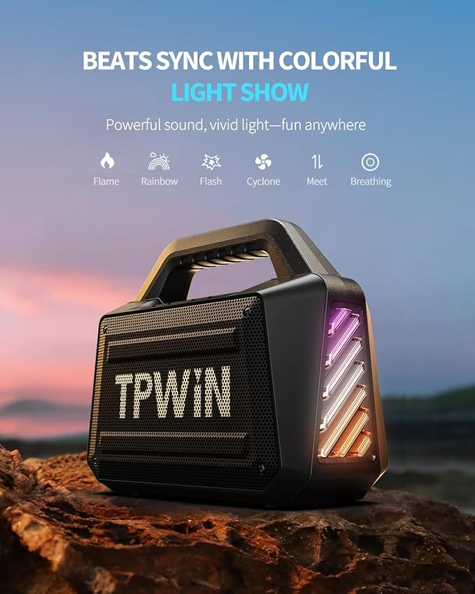 TPWIN Bluetooth Speaker - 80W Loud Rugged Outdoor Speakers - Image 6