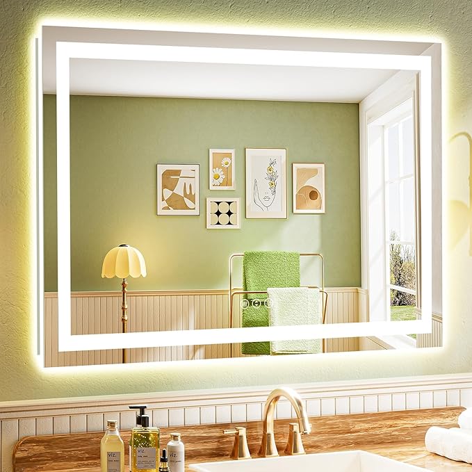 YEELAIT 50x36 Inch LED Bathroom Mirror by YEELAIT
