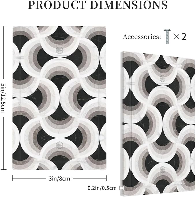 Bvtewkhz Black/White Art Marble No Device Single Blank Decorative Light Switch - Image 5