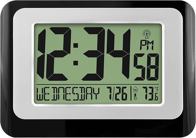 La Crosse Technology W88631 Digital Atomic Black Wall Clock by LaCrosseTechnology