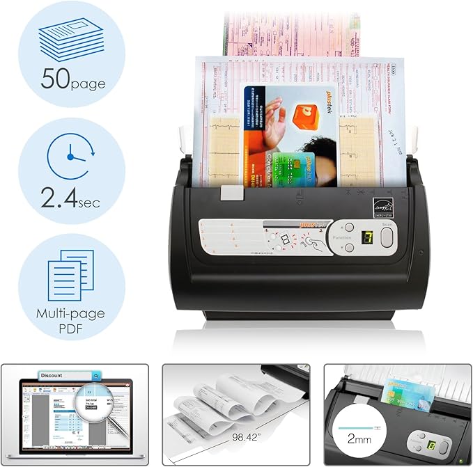 Plustek PS186 Desktop Document Scanner, - Image 2